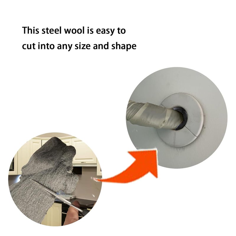 Civrowii (2 Pack) 0000 Steel Wool Hole Filler, Gap Blocker, Barrier, Also for Glass Fine, Steel Wool Pads for Chrome or Wood Polishing (2) - Image 5